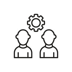 Teamwork Collaboration Settings Icon Vector Outline Art