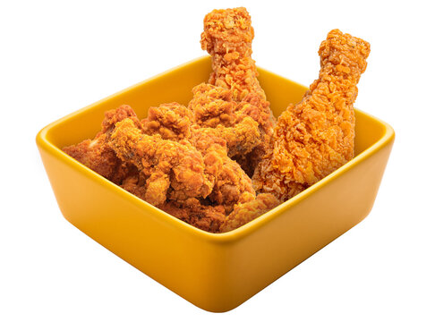 chicken Crockery - yellow ceramic bowl without food on white background
