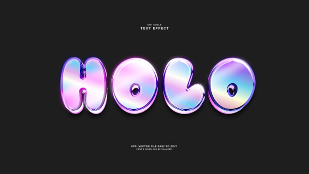 Holo editable text effect surrealism text style