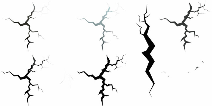 Cracked surface with varying fracture patterns and darkness levels