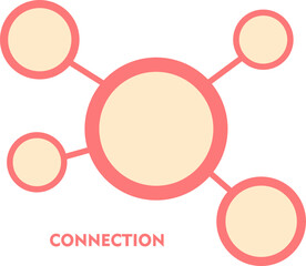 Social network connection with circle and dot.  Social network concept. Business and Community.