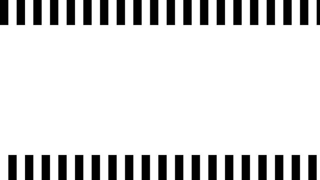 Dynamic black and white striped border frame for video transitions or modern graphic design projects, offering a clean and striking visual element for various media applications