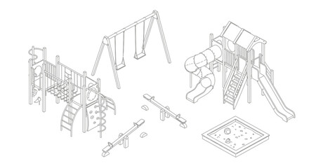 Obraz premium Playground Equipment Set for Children.