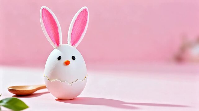 Easter egg decorated as bunny