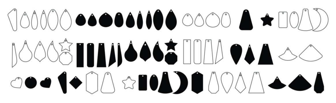 earrings icon vector set teardrop earrings illustration