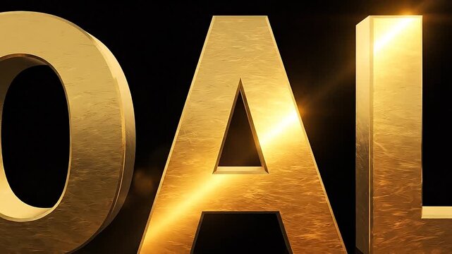 3D Golden GOALS Text on Black