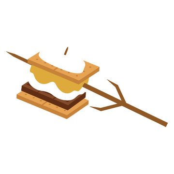 Delicious smores treat with toasted marshmallow and chocolate