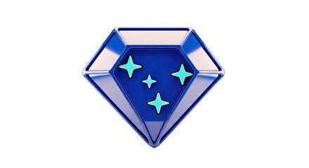 Blue Diamond Emblem with Four Cyan Stars