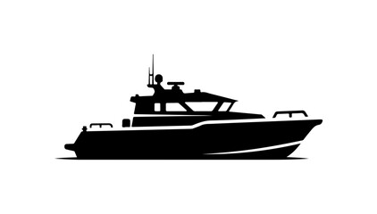 Obraz premium Modern Military Patrol Boat Vector Illustration