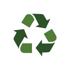 Obraz premium Minimal Green Recycling Symbol Icon