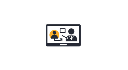 Fototapeta premium Laptop Screen Showing Video Conference Call.