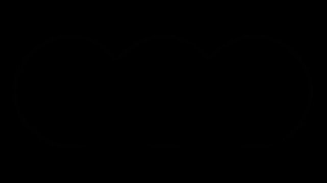 Three glowing blue circles pulsate slowly on black background, digital animation