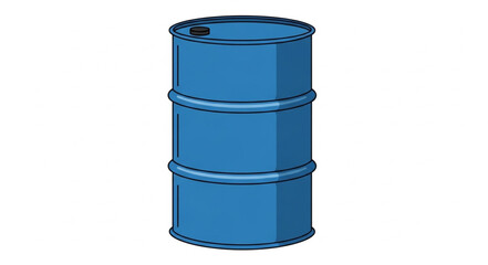 Blue Metal Industrial Barrel Container for Storage and Transport.
