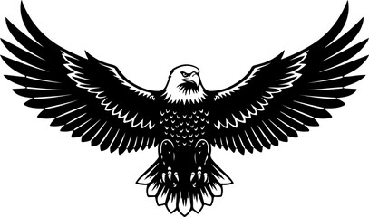 Obraz premium Majestic Bald Eagle silhouette vector illustration