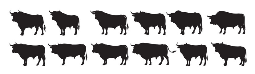 bull silhouette white background  © Pjib