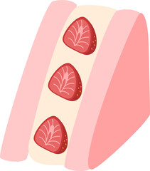 strawberry fruit sandwich dessert illustration