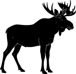 Moose silhouette vector illustration
