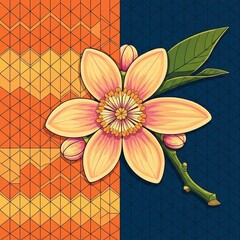 Mikan Mosaic A geometric illustration featuring a satsuma mandar