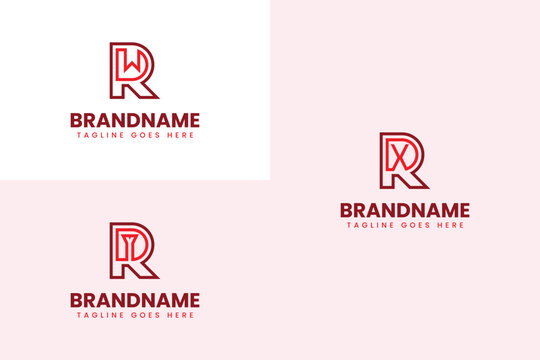 Letters RDW RDX RDY Monogram Logo Set, for brand with DWR DXR DYR initials