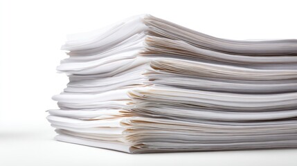 Neatly Stacked White Papers with Smooth Edges and Subtle Brown Tinge Ideal for Office, Business, or Document Background Use in Professional Settings