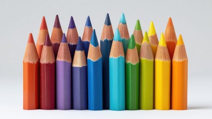 Fototapeta premium A Vibrant Display of Colored Pencils Aligned in a Row for Creative Art and Design Projects
