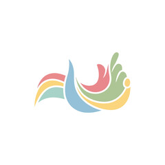 Obraz premium Abstract Colorful Organic Wave Shapes on White Background