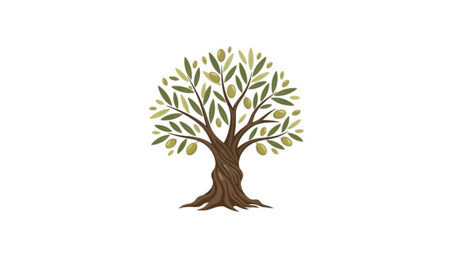 Tree with Green Leaves Illustration.