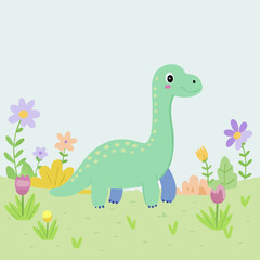 Naklejka premium cartoon dinosaur vector art
