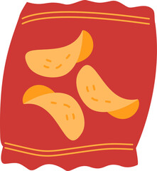bag of potato chips junk food illustration