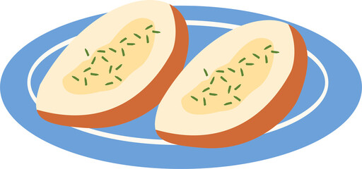 garlic bread on plate food