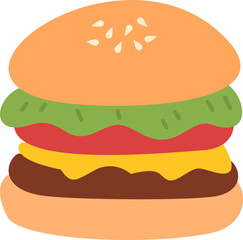 cheeseburger with lettuce and tomato