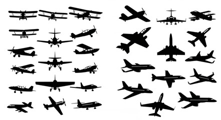 Collection of Airplane Silhouettes. © Wws