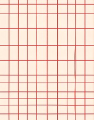 A grid of red lines on a cream background with a vertical anomaly