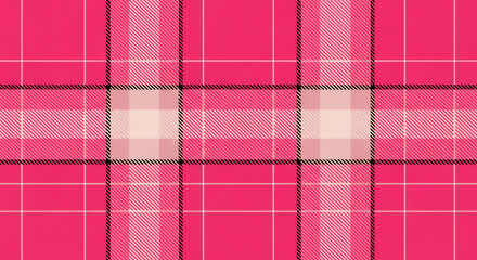 ビビッドピンクのチェック柄パターン背景（ポップで可愛いタータンデザイン）
