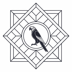 Rotated Tile Grid Logo with Diagonal Balance