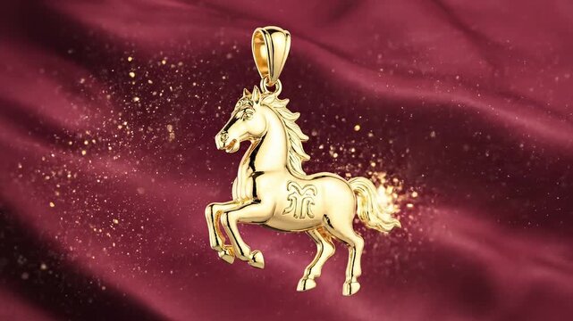 Golden Horse Pendant - A Symbol of Elegance and Power.