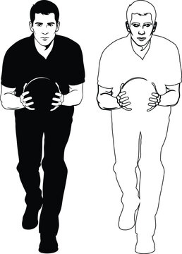 Two basketball players demonstrating different ball-holding techniques while dribbling