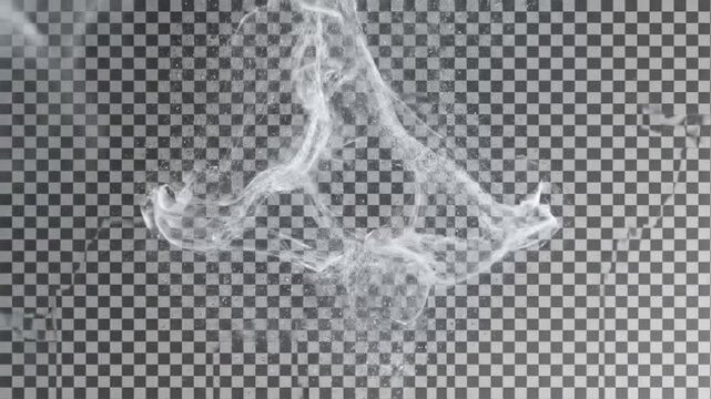 smoke swirling transparent background, abstract vapor cloud