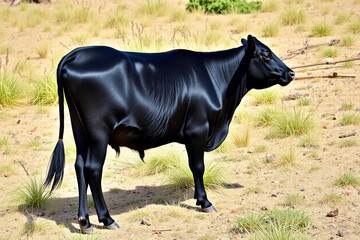 black and white cow