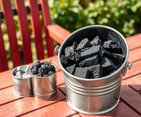 bucket full of blueberries