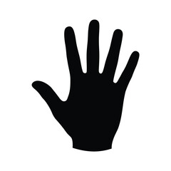 Obraz premium A simple black silhouette of a human hand with fingers spread