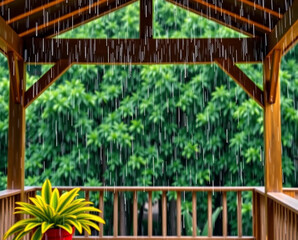 wooden bridge in the garden