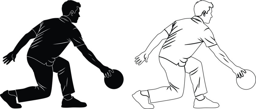 Athletes demonstrating proper and improper techniques for catching a bowling ball