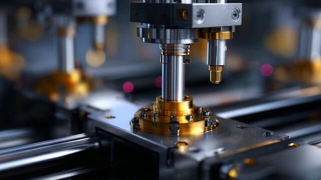 Close-Up of Precision Engineering: High-Tech Machinery Components in Focus Showcasing Advanced Manufacturing Techniques and Intricate Mechanisms at Work