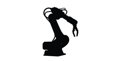 Black robotic arm extending forward a striking silhouette © MK2.00