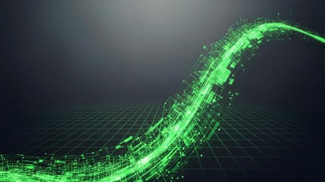 Slow Rising Digital Wave with Subtle Glowing Graph Cinematic 4K Loop