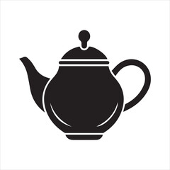 Obraz premium teapot black silhouette vector, teapot icon