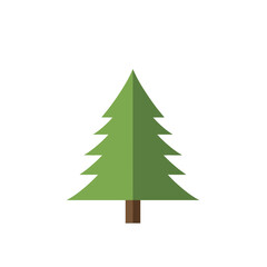 Stylized green fir tree illustration icon featuring a clean flat design. Perfect for winter holidays, nature themes, or simple graphic elements in digital and print applications