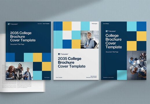 Brochure Report Cover Template for Prospectus Front Pages in High School, College & University Theme