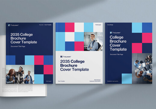 Brochure Report Cover Template for Prospectus Front Pages in High School, College & University Theme